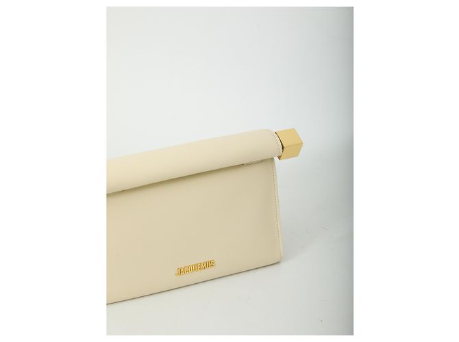 Borsa pochette Jacquemus Rond Carré in pelle bianca Bianco - vista 4