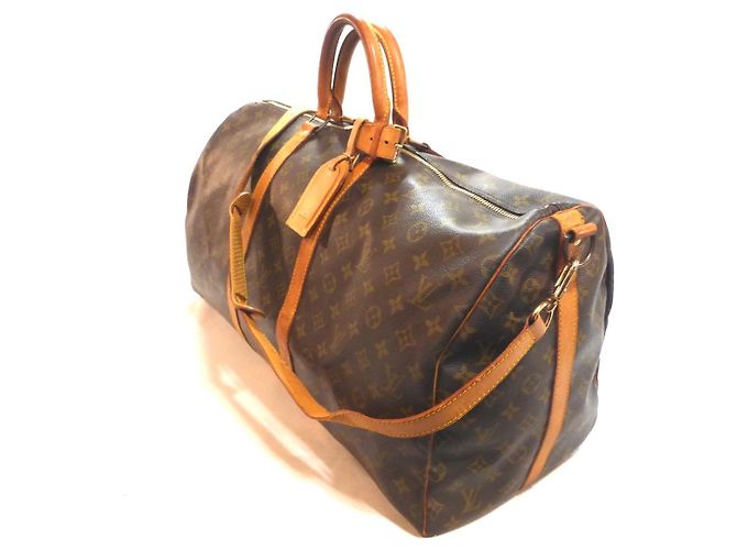 Louis Vuitton Keepall 55 Bandoulière Monogram Reisetasche Braun Monogramm - Ansicht 7