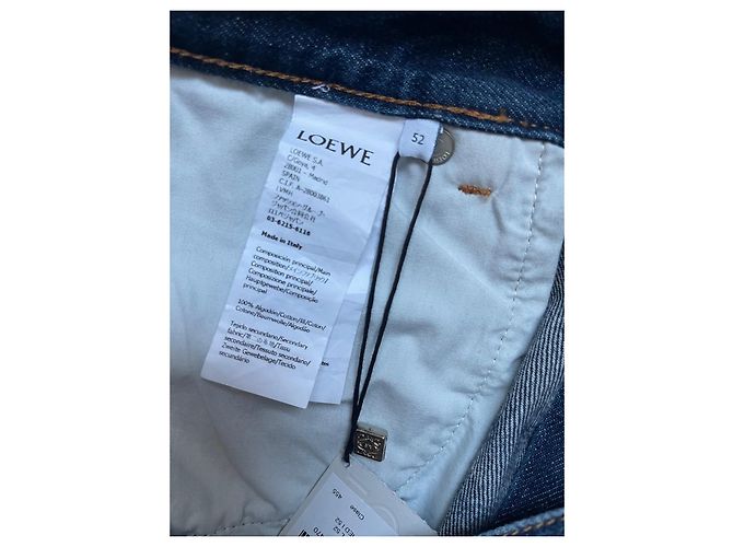 Jeans Loewe Fisherman in denim blu con risvolto - vista 10