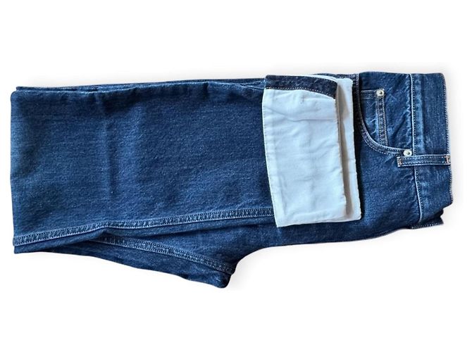 Jeans Loewe Fisherman in denim blu con risvolto - vista 9