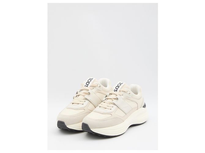 Tod's Sneaker aus Leder und Stoff Weiß - Ansicht 2