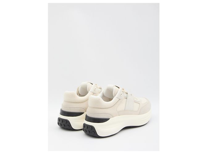 Tod's Sneaker aus Leder und Stoff Weiß - Ansicht 3
