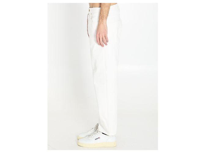 Golden Goose Jeans aus weißem Bull Denim mit weitem Bein - Ansicht 3
