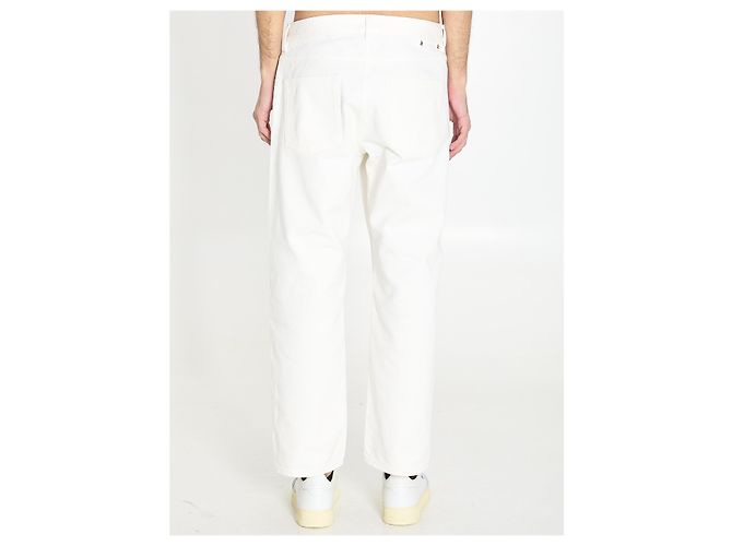 Golden Goose Jeans aus weißem Bull Denim mit weitem Bein - Ansicht 4