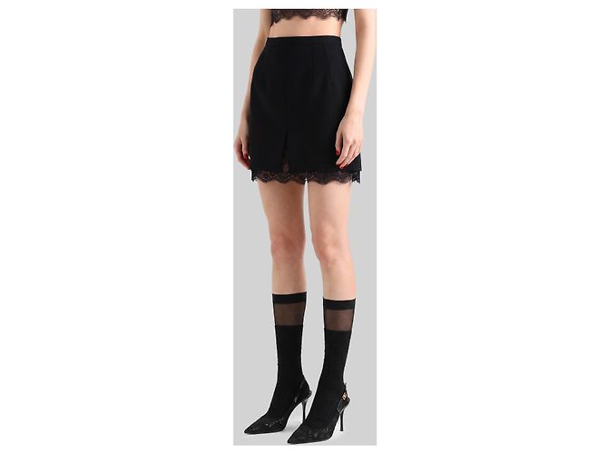 Dolce & Gabbana Mini saia em double crêpe de lã Preto - vista 2