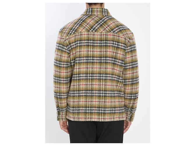 Sovracamicia imbottita Burberry Check in lana beige - vista 3