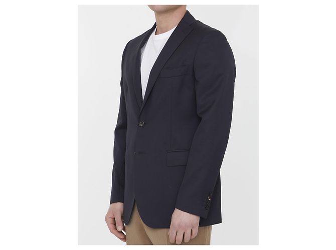 Tonello Single-breasted wool jacket Blue - view 2