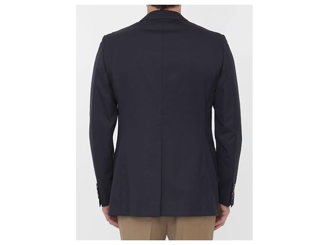 Tonello Single-breasted wool jacket Blue - view 4