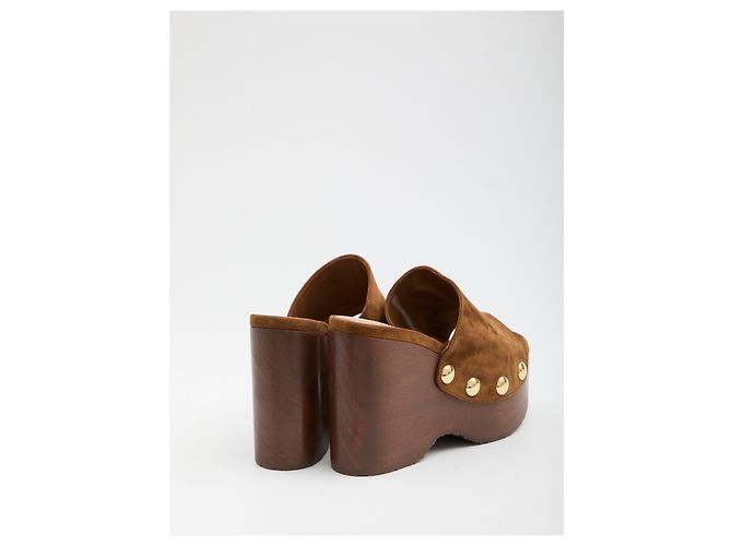 Sandali con zeppa Gianvito Rossi Texas in camoscio marrone - vista 3