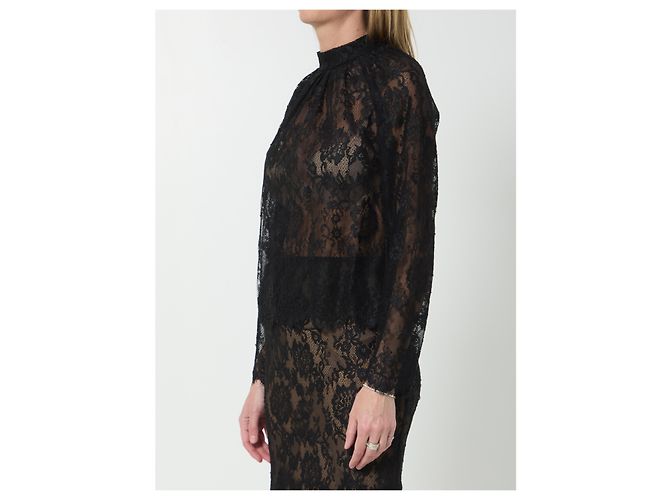 Blusa in pizzo nera Self Portrait Nero - vista 2