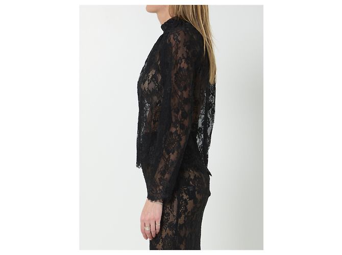 Blusa in pizzo nera Self Portrait Nero - vista 3