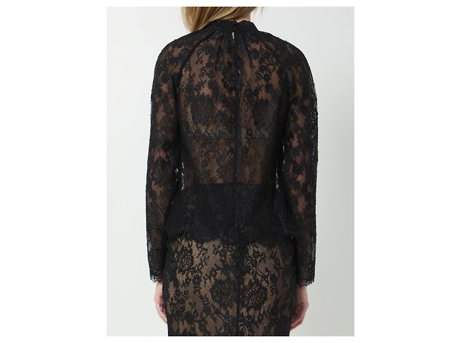 Blusa in pizzo nera Self Portrait Nero - vista 4