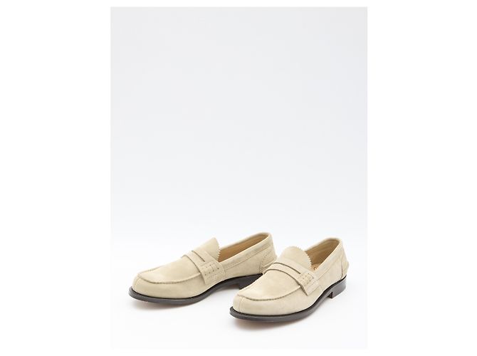 Mocassini Church's Pembrey in camoscio beige - vista 5