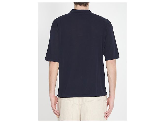 Polo in cotone blu navy Roberto Collina - vista 4