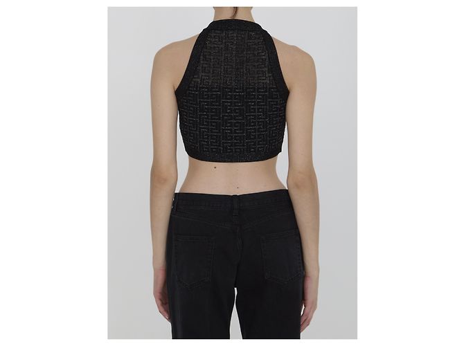 Balmain PB Labyrinth knit top Black - view 4