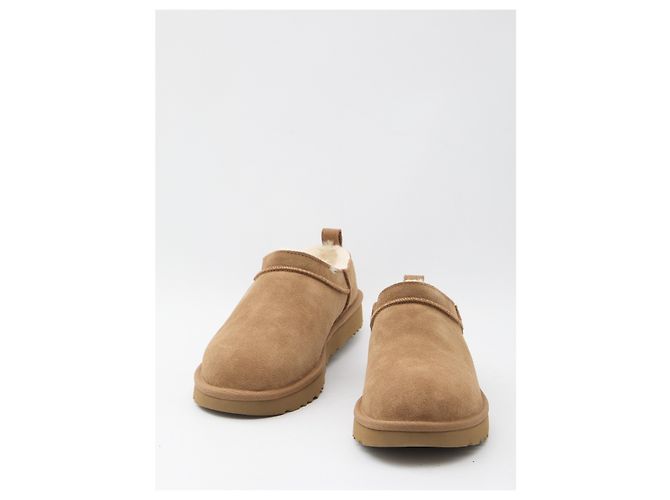 Stivali Ugg Classic Micro in pelle marrone castano - vista 5