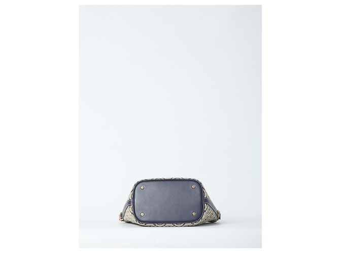Tory Burch Borsa bucket T Monogram Blu - vista 3
