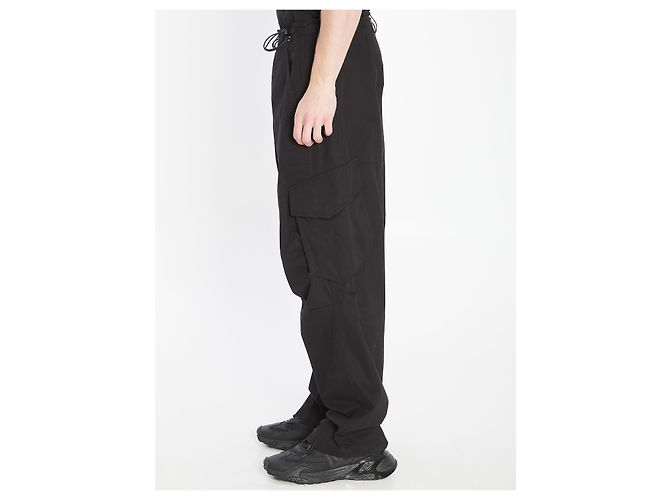 Dolce & Gabbana Black Cotton Cargo Pants Wide Leg - view 3