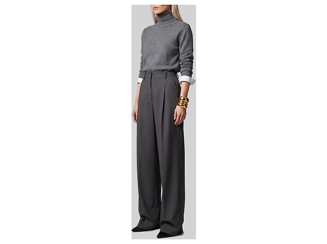 Sutton New York Light stretch canvas pants in anthracite grey - view 2