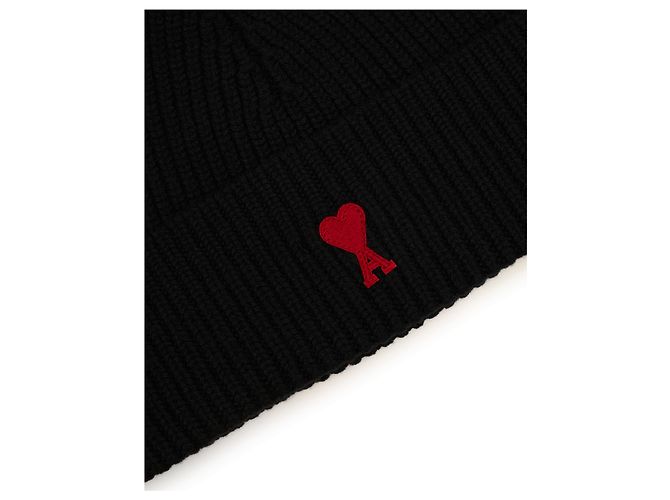 Ami Paris Black Ami de Coeur Beanie Schwarz - Ansicht 3