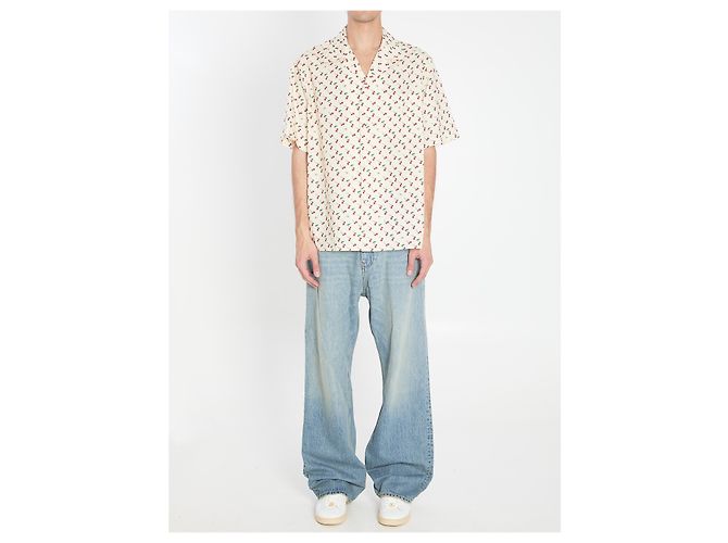 Valentino Garavani Chemise Bowling Cherryfic Écru - vue 4