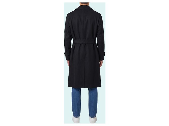 Lardini Single-breasted virgin wool and cashmere coat Black - view 2