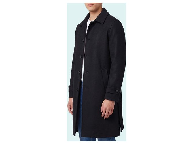 Lardini Single-breasted virgin wool and cashmere coat Black - view 3