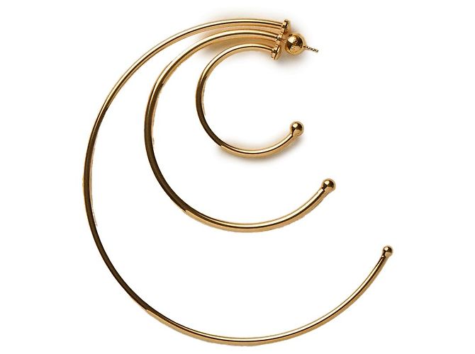 Panconesi Pendientes de aro Solar Pierced grandes Dorado - vista 3