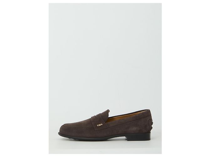 Mocassini Tod's in camoscio marrone - vista 4