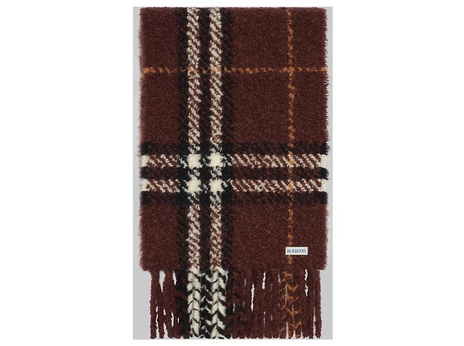 Burberry Bufanda de bouclé a cuadros marrón Castaño - vista 2