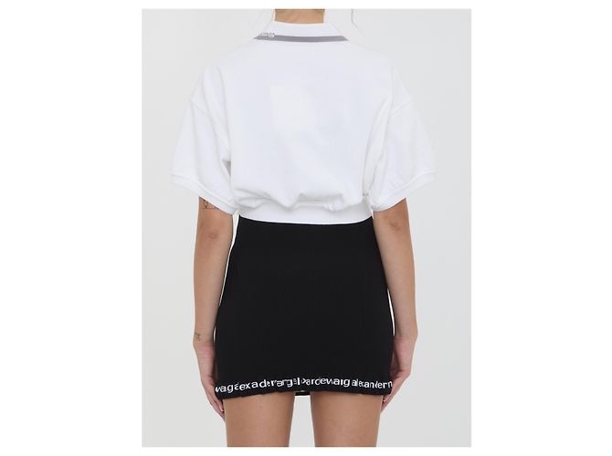 Alexander Wang Kurzes Polohemd aus Baumwolle Weiß - Ansicht 4