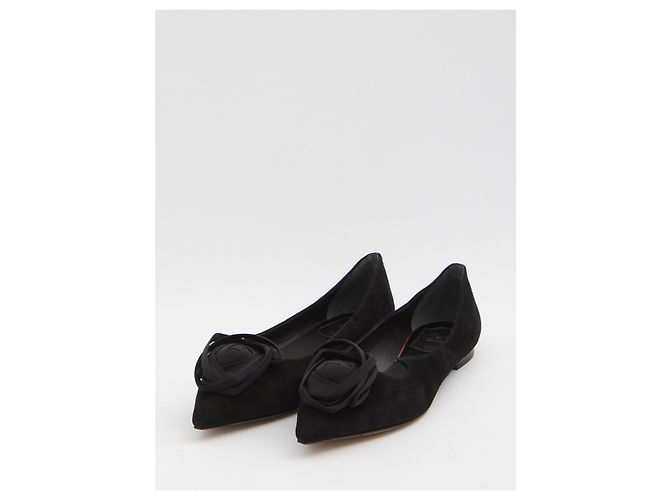 Roger Vivier Bailarinas I Love Vivier con rosa Negro - vista 2