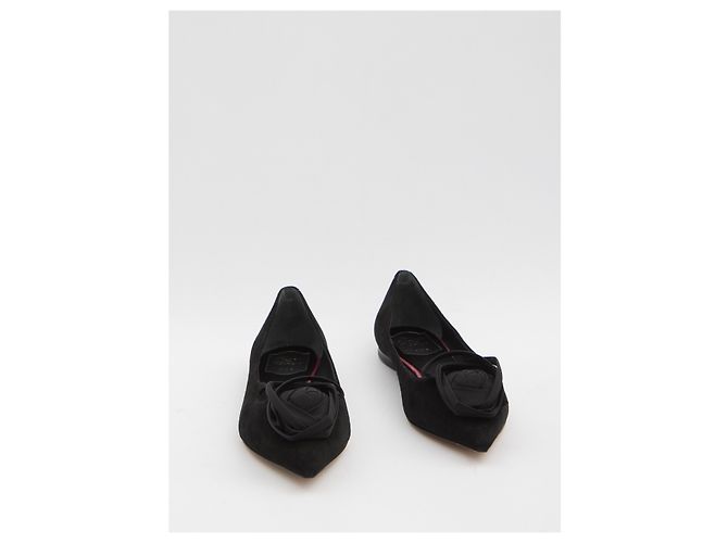 Roger Vivier Bailarinas I Love Vivier con rosa Negro - vista 5