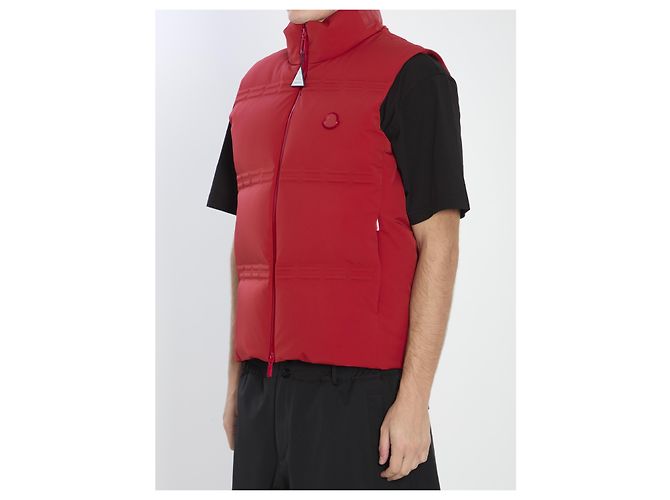 Gilet imbottito Moncler Sparky in nylon rosso - vista 2