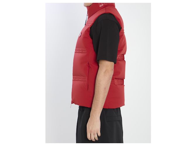 Gilet imbottito Moncler Sparky in nylon rosso - vista 3