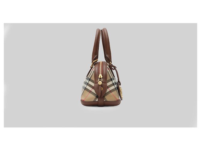 Bolso Burberry Check de lona de algodón beige - vista 2