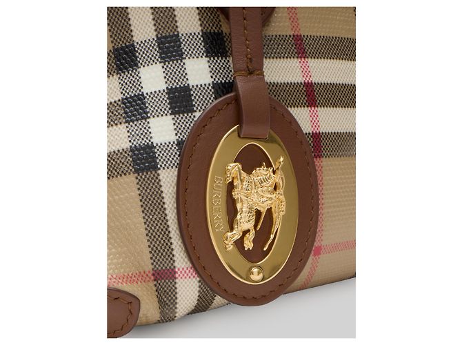 Bolso Burberry Check de lona de algodón beige - vista 4