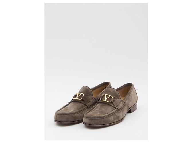 Valentino Garavani Mocassini VLogo Signature Marrone - vista 2