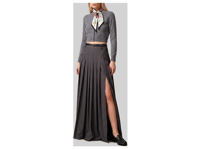 Sutton New York Saia maxi plissada antracite - vista 2