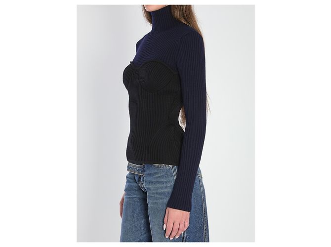Jean Paul Gaultier Gerippter Strickpullover Schwarz - Ansicht 2