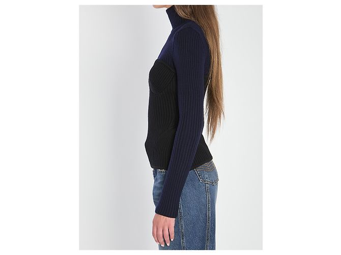Jean Paul Gaultier Gerippter Strickpullover Schwarz - Ansicht 3