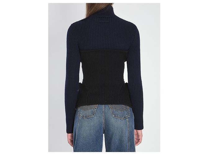 Jean Paul Gaultier Gerippter Strickpullover Schwarz - Ansicht 4