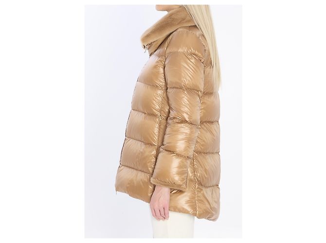 Herno Plumífero ligero con cuello de ecofur Beige - vista 3
