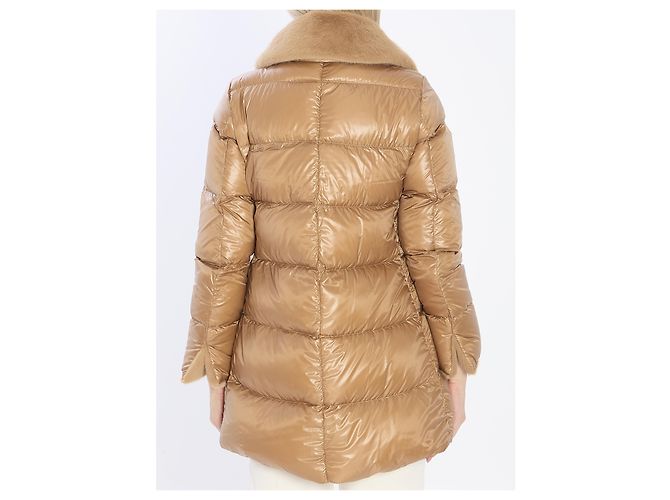 Herno Plumífero ligero con cuello de ecofur Beige - vista 4