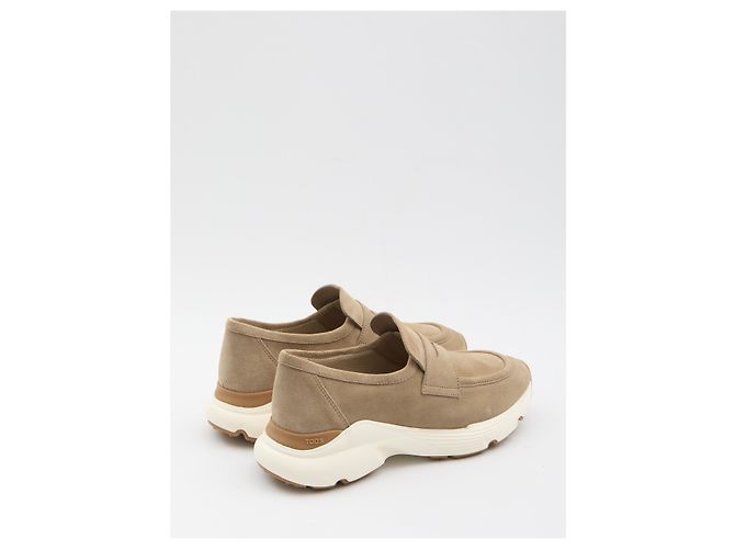 Mocassini sportivi Tod's in scamosciato beige - vista 3