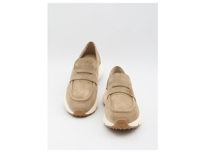 Mocassini sportivi Tod's in scamosciato beige - vista 5