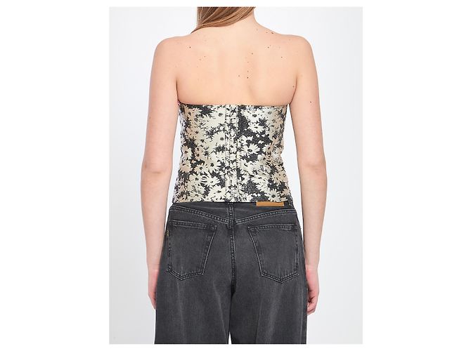 Stella Mc Cartney Stella McCartney Bustier-Top Blumenmuster Seide Baumwolle Mehrfarben - Ansicht 2