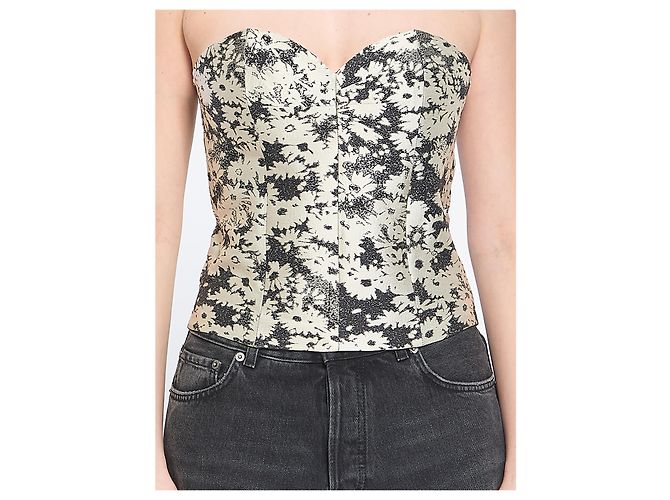 Stella Mc Cartney Stella McCartney Bustier-Top Blumenmuster Seide Baumwolle Mehrfarben - Ansicht 4
