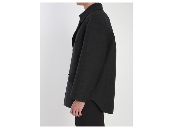 Fendi Cappotto peacoat in lana grigio - vista 3