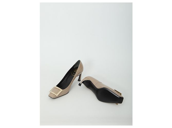 Roger Vivier Décolleté Belle Vivier Trompette Beige - vista 5